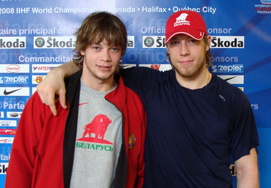 Belarus' brothers Sergei and Andrei Kostitsyn. Photo: IIHF/Martin Merk